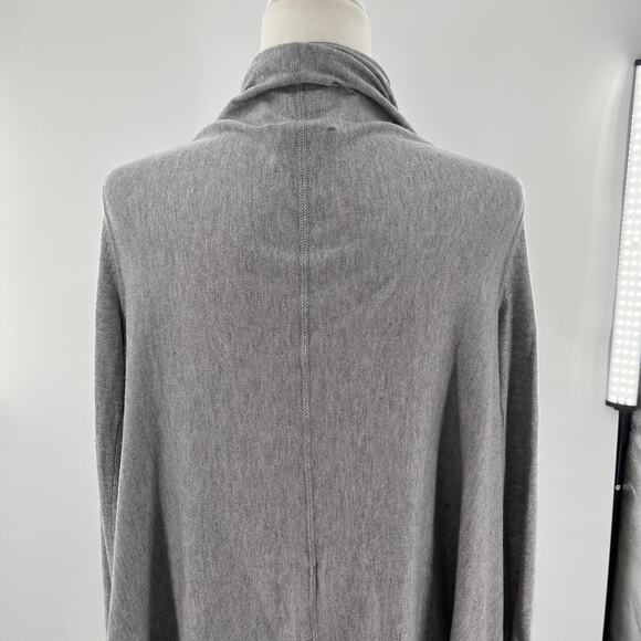 Donna Karan New York Gray Silk Blend High Low Waterfall Cardigan Women Sz XS/S - Picture 6 of 10